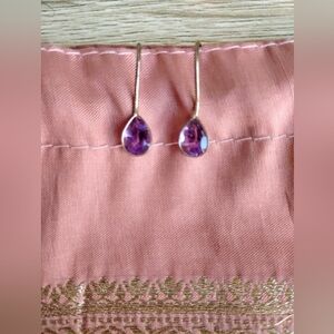 Purple teardrop earrings
